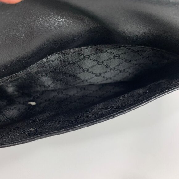 Etienne Aigner Front Flap Black Leather Crossbody Shoulder Bag Buckle Straps Y2K - Picture 6 of 12